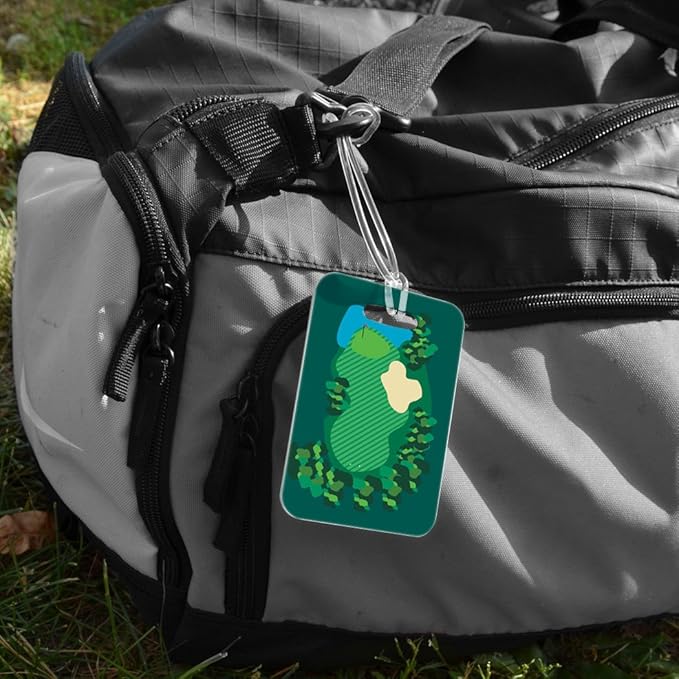 ChalkTalkSPORTS Golf Luggage & Bag Tag | Golf Course | Standard Lines on Back | Medium