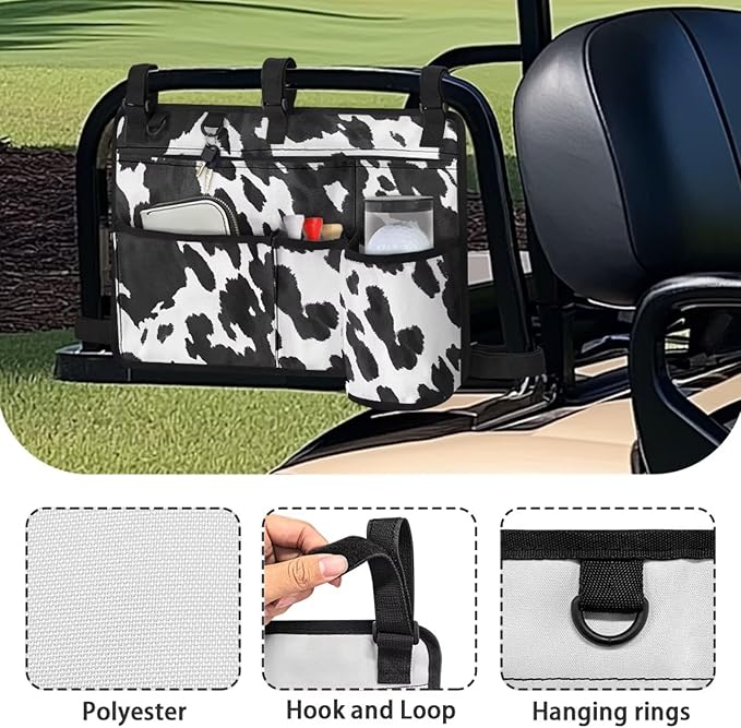 Golf Cart Rear Seat Organizer Storage Bag Large Capacity Golf Cart Accessory for Club Car, Wheelchair and Walker