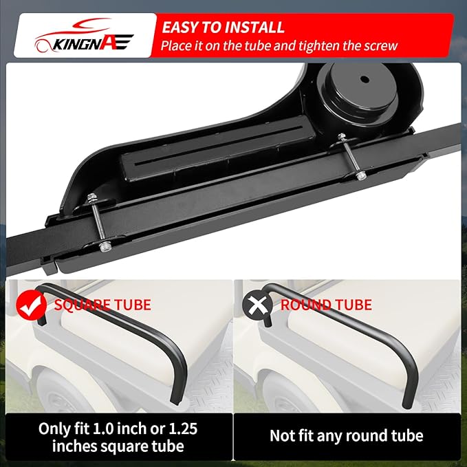 Golf Cart Armrest Equipped with Cigar Rest Cup Holder Phone Holder Universal Fit for EZGO/Club Car/Yamaha and More, Fit 1.0" or 1-1/4" Square Tube Frame (A Tasteful Addition to Your Ride)
