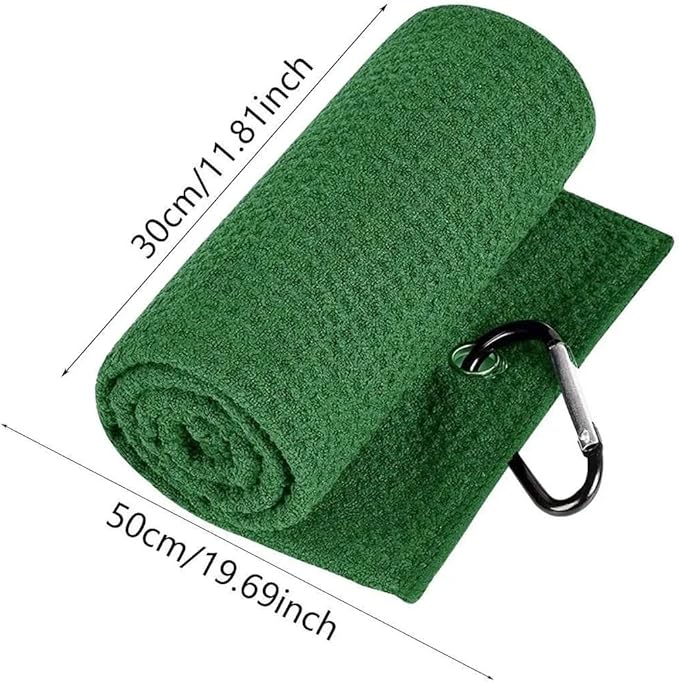 Golf Towel with Clip, Soft Microfiber Cleaning Cloth for Golf Clubs and Balls, Compact and Absorbent(A)