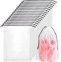 50 Pcs Translucent Travel Shoe Bags,Large Clear Shoe Bags for Storage,Protable Shoes Pouch Storage Organizers with Rope,Clear Drawstring Dust Bags for Packing,Men and Women