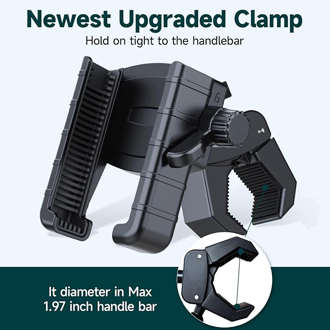 Golf Cart Phone Holder Mount, Compatible with EZGO/Club Car/Yamaha, Universal Compatible with iPhone/Galaxy/Google Pixel, Golf Cart Accessories Fit for All Smartphones (Black)