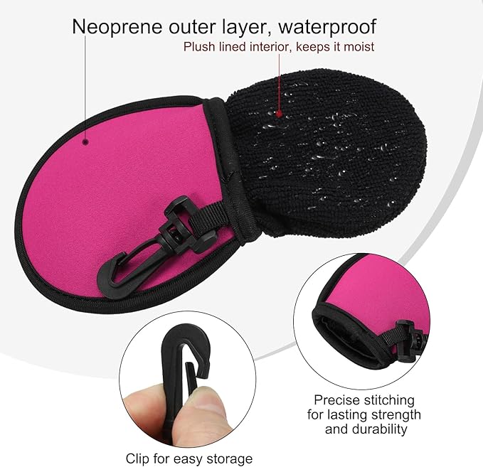 PATIKIL Golf Ball Washer Pouch, Portable Golf Balls Cleaner Pocket Bag with Hanging Clip for Women Golf Exercise