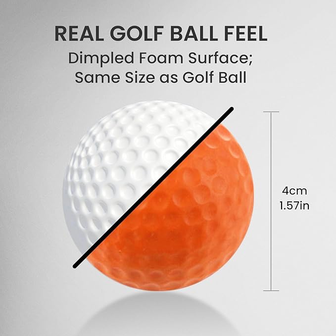 Amy Sport Practice Golf Balls Foam More Weight Value 16/32 Pack, High Density Real Feel 1/3 Distance of Regulation Golf Ball, Soft Durable for Backyard Indoor Outdoor Training