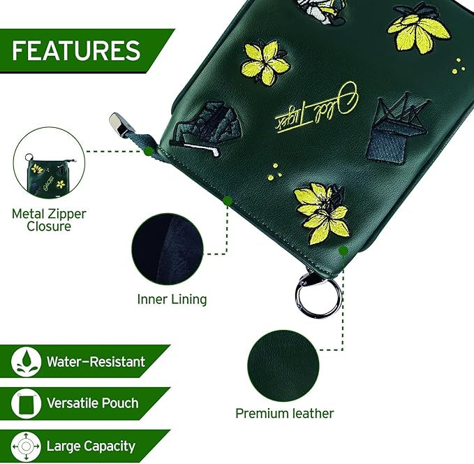 Swig Sip Golf Pouch Bag - Waterproof Compact Golf Ball & Tee Organizer, Handcrafted Zipped Pouch for Keys and Phone, Soft Fleece Lined, Golfing Gear for Course & Travel