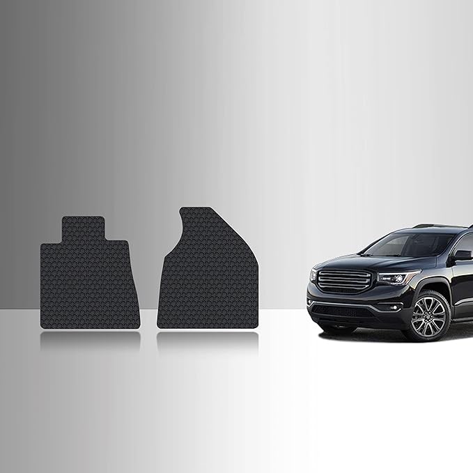 TOUGHPRO Floor Mats Accessories (Front Row Set) for GMC Acadia (2nd Row Bucket Seats) All Weather Heavy Duty Black Rubber 2007 2008 2009 2010 2011 2012 2013 2014 2015 2016
