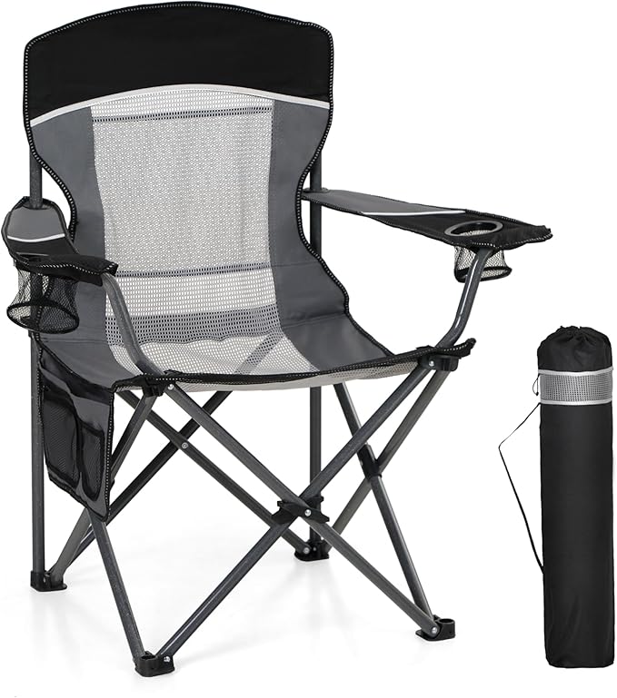 HIGH POINT SPORTS Oversized Portable Mesh Camping Folding Chair