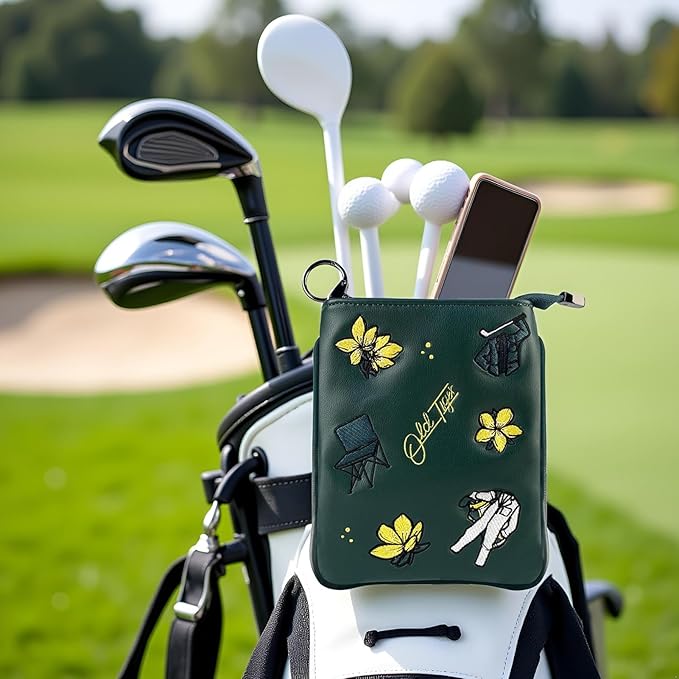 Swig Sip Golf Pouch Bag - Waterproof Compact Golf Ball & Tee Organizer, Handcrafted Zipped Pouch for Keys and Phone, Soft Fleece Lined, Golfing Gear for Course & Travel