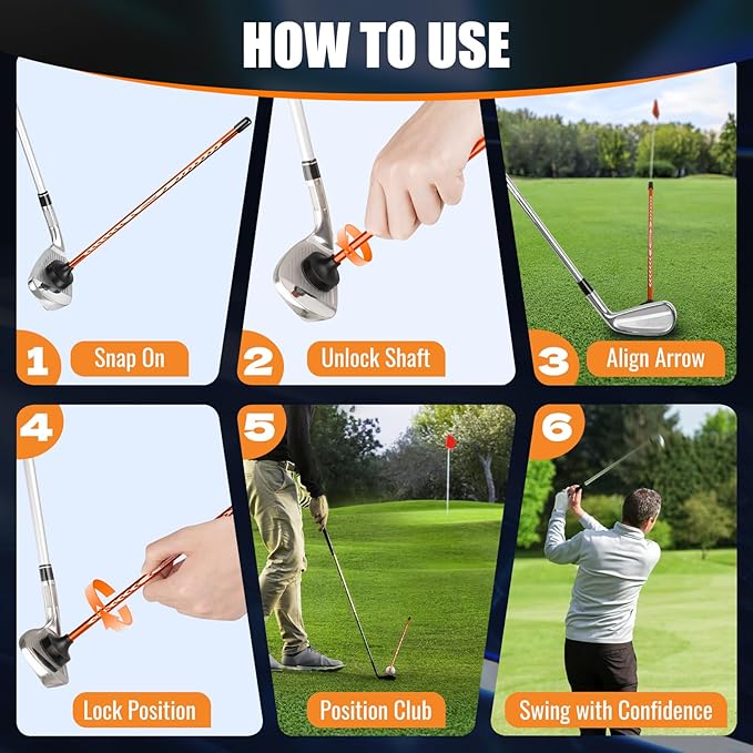 CRAFTSMAN GOLF Club Face Magnet Alignment Tool for Aiming, Golf Magnetic Alignment Sticks Rods for Golf Training Aid Face Pointer 10"