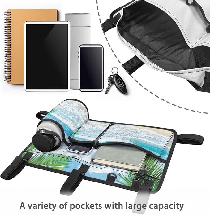 Fashion Golf Cart Rear Seat Organizer Lightweight Storage Bag Accessories for Club Car, Wheelchair and Walker
