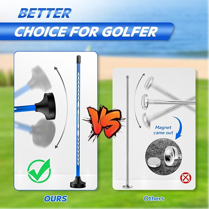 CRAFTSMAN GOLF Club Face Magnet Alignment Tool for Aiming, Golf Magnetic Alignment Sticks Rods for Golf Training Aid Face Pointer 10"