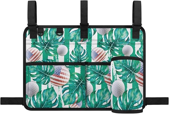 Golf Ball Golf Cart Rear Seat Organizer Universal No Drilling Storage Bag Lightweight Accessories
