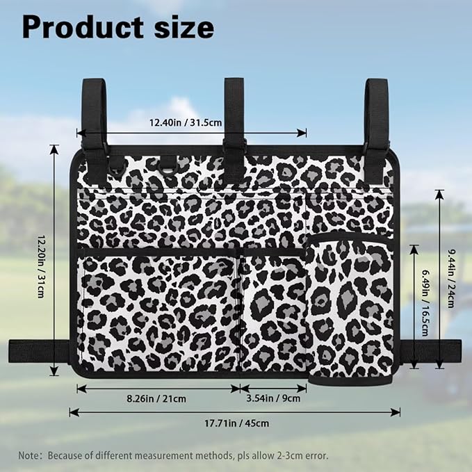 Golf Cart Rear Seat Organizer Storage Bag Large Capacity Golf Cart Accessory for Club Car, Wheelchair and Walker