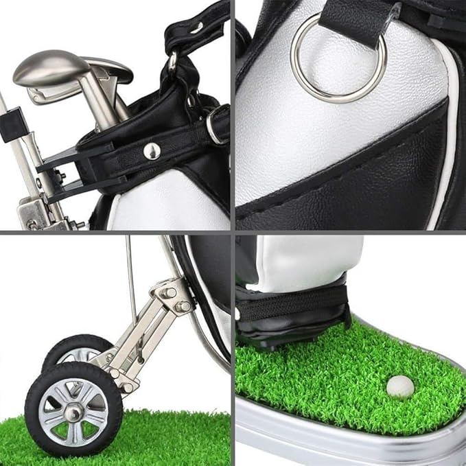 Golf Gift Golf Pens Holder, Golf Bag Holder with 3 Pieces Aluminum Pen Golf Bag Pencil Holder for Men