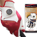 Women's 1-Pack Right and Left Handed Golfers Golf Glove – Advanced Compression for Muscle Support, Joint Relief Gloves – White/Red
