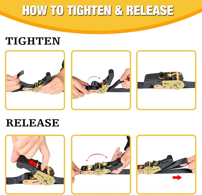 Endless Retractable Ratchet Straps 1650 lb Break Strength 1" x 20 Ft (No Hooks)Tie Down Strap Rope Travel Trailer/RV Motorcyle,Car Cargo Ropes for tieing up Stuff,Case,Water Tank to Roof Rack,or Trees