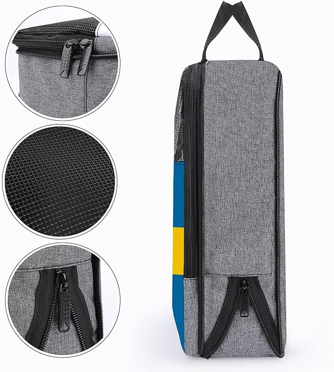 Reusable Portable Shoe Bag Sweden Flag Travel Shoe Bags for Storage and Packing Dust-Proof Sneaker Bag