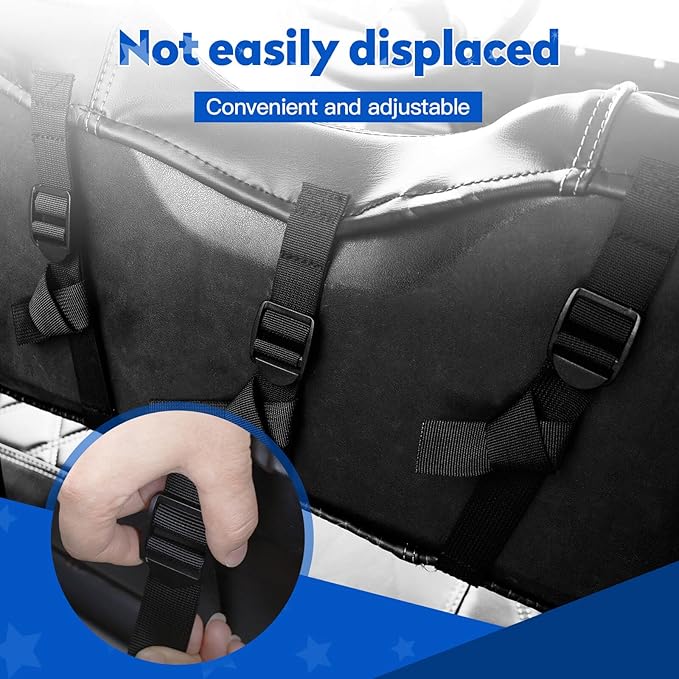 NOKINS Golf Cart Seat Covers Fit Club Car Precedent/DS/EZGO RXV/TXT/Yamaha Drive Aftermarket Standard Rear Seat Cushion, No Stapler, Multiple Colors&Breathable (Dark Green&Black)