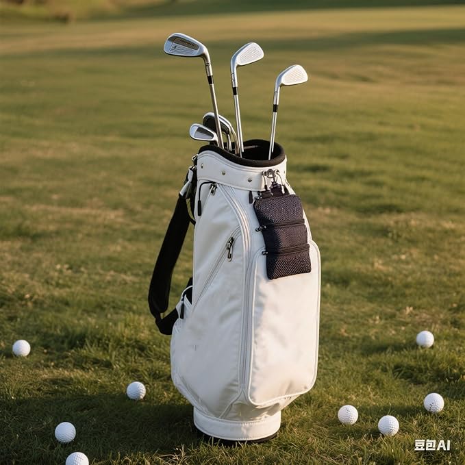 Portable Golf Ball Storage Bag, Multiple Pockets with Zippers for Golf Accessories, Suitable for Men and Women to Store Golf Accessories