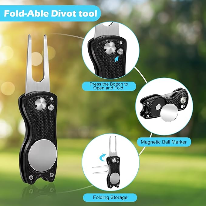 Golf Club Cleaning Kit with Golf Club Cleaner with Water Golf Towel Divot Repair Tool Groove Sharpener Golf Ball Alignment Kit Complete Golf Cleaning Kit Golf Accessories for Women Men