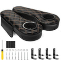Panglong Golf Cart Armrest with Cup Holder and Phone Storage Pouch-Black or Brown, Fit Club Car EZGO Yamaha Rear Seat 1-Inch Square Tube