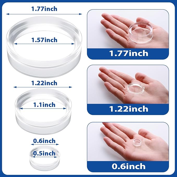 Party Zealot 30 pcs Large Acrylic Clear Baseball Stands 1-5/8" Size Display Holders for Large Round Object Soccer Softballs