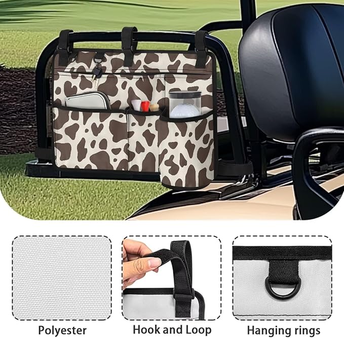 Golf Cart Rear Seat Organizer Storage Bag Large Capacity Golf Cart Accessory for Club Car, Wheelchair and Walker