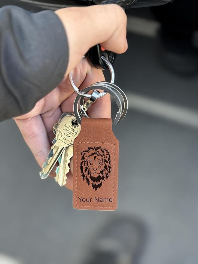 LaserGram Rectangle Keychain, Coat of Arms Germany, Personalized Engraving Included (Dark Brown)