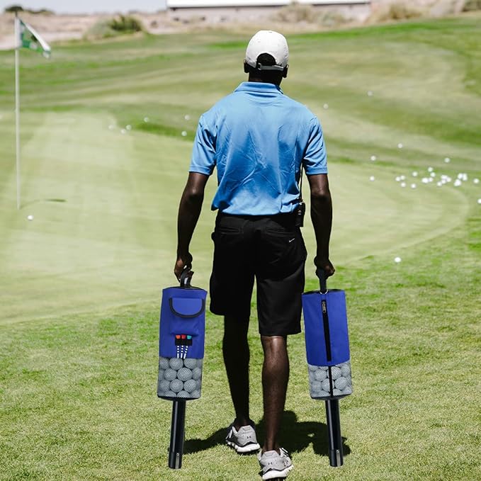 HOW TRUE Golf Ball Retriever, Portable Shag Bag Golf Ball Pick Up with Removable Plastic Tube, Pocket Shagger Storage