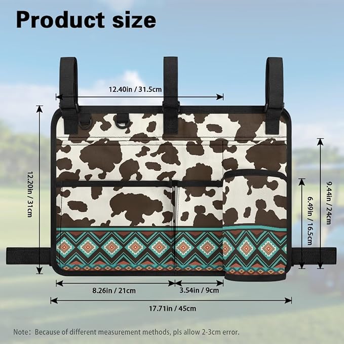 Golf Cart Rear Seat Organizer Storage Bag Large Capacity Golf Cart Accessory for Club Car, Wheelchair and Walker