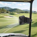 Rechargeable Golf Cart Fan, 14500mAh Battery Powered, 35Hrs Cooling, 5 Powerful Speed & LED Lantern, Dual Head Strong Clip Compatible with EZGO Club Car Yamaha, Golf Cart Push Cart Accessories