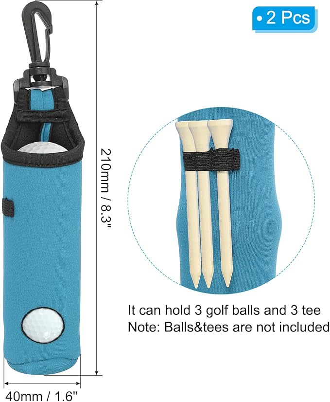 PATIKIL Golf Ball Carry Bag Golf Tee Holder Pouch Portable Neoprene Golf Ball Holder with Clip for Men and Women