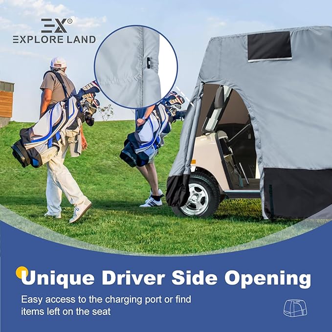 Explore Land Waterproof Golf Cart Cover Universal Fits for Most Brand 2/4/6 Passenger Car