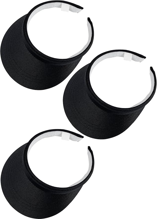 3 Pack Sports Sun Visor Hat Women Men Adjustable Clip On Visors Outdoor Golf Beach Cap
