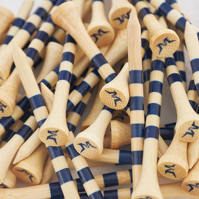 MAZEL Natural Wood/Bamboo Golf Tees 2 3/4 Inch & 3 1/4 Inch,Pack 50 or 120,Reduce Friction & Side Spin,More Stable Golf Tees