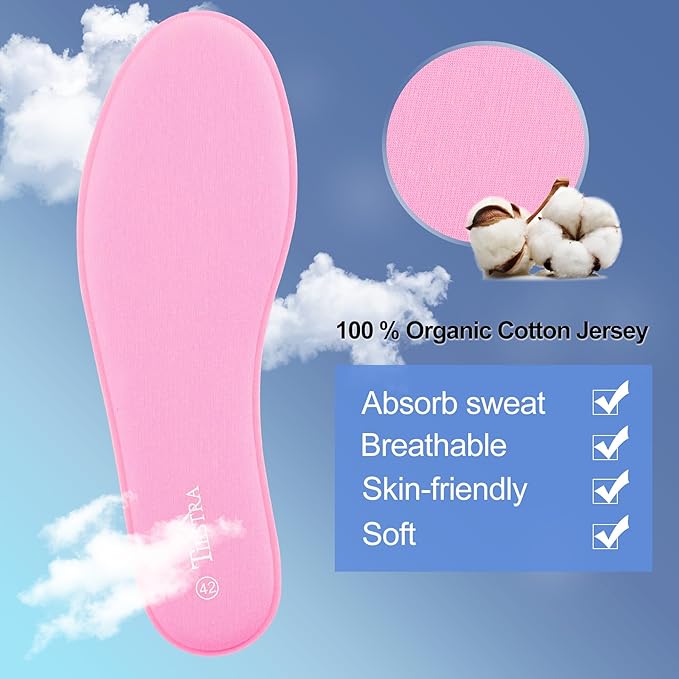 2 Pair -Shoe Inserts for Womens Memory Foam Insoles,Replacement Insoles for Work Boots Running Shoes, Cushion Shock Absorbing for Foot Pain Relief, Comfort Breathable Inner Soles Pink 40EU,US9