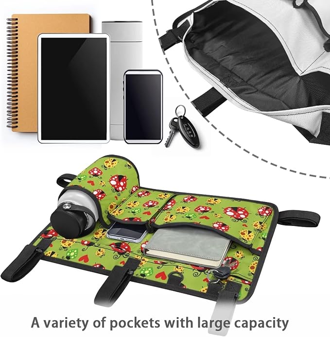 Fashion Golf Cart Rear Seat Organizer Lightweight Storage Bag Accessories for Club Car, Wheelchair and Walker