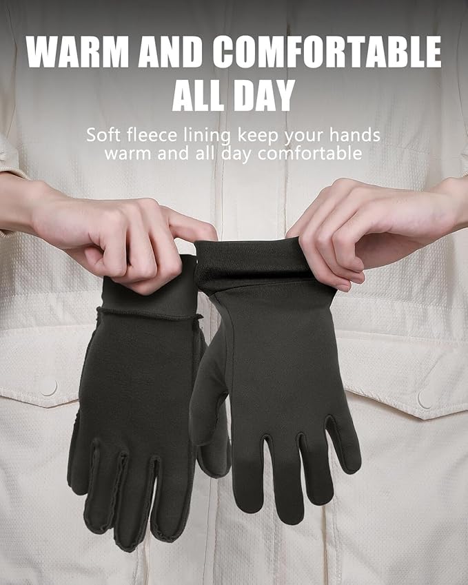Aegend Lightweight Winter Gloves for Men Women, Warm Running Gloves Touchscreen Thermal Glove Liners for Cold Weather Driving, Cycling & Hiking, Non-Slip, Elastic Cuff, Stretchy, Durable