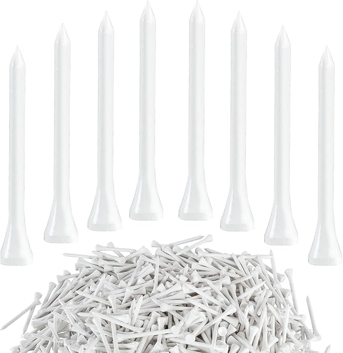 Bamboo Golf Tees 1000 PCS, 2-3/4 inch(70mm) & 3-1/4 inch (83mm) Length, Stronger Than Wood Tees