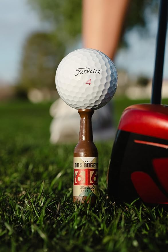 Beer Bottle Golf Tees, Virtually Unbreakable and Recyclable Plastic Golf Tee 6 Pack, Golf Gift for Men, Bachelor Party Novelty Gift, for Golfers,3-1/4" Tall