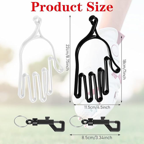 2 Pcs Golf Gloves Stretcher Support Frame Golf Gloves Stretcher Holder Hanger Keeper Dryer Shaper Tool Plastic Keeper Support Rack Holder Dryer Hanger Frame with Hanging Hook for Men Women Golfer