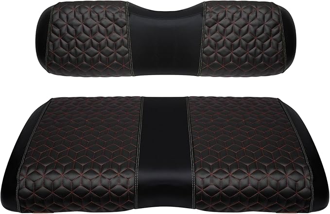 Golf Cart Seat Covers Front for EZGO RXV 2008+ Standard Seat Cushion, EZGO Vinyl Leather Seat Cover Set Replacement Accessories, No Staples, Black(4 PCS)