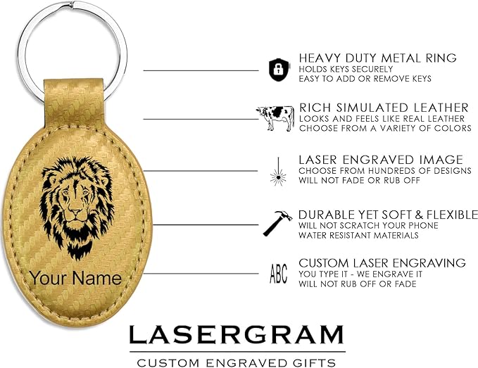 LaserGram Oval Keychain, Sunflowers, Personalized Engraving Included