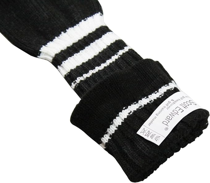 Scott Edward Golf Headcovers for Woods Set of 3 Fits Well Driver(460cc) Fairway Wood and Hybrid(UT) The Perfect Change for Golf Bag Classic Striped Style