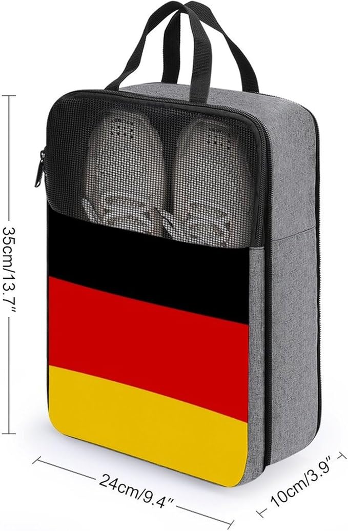 Reusable Portable Shoe Bag Germany Flag Lightweight Shoe Organizer for Soccer, Golf Sneaker Storage Pouch