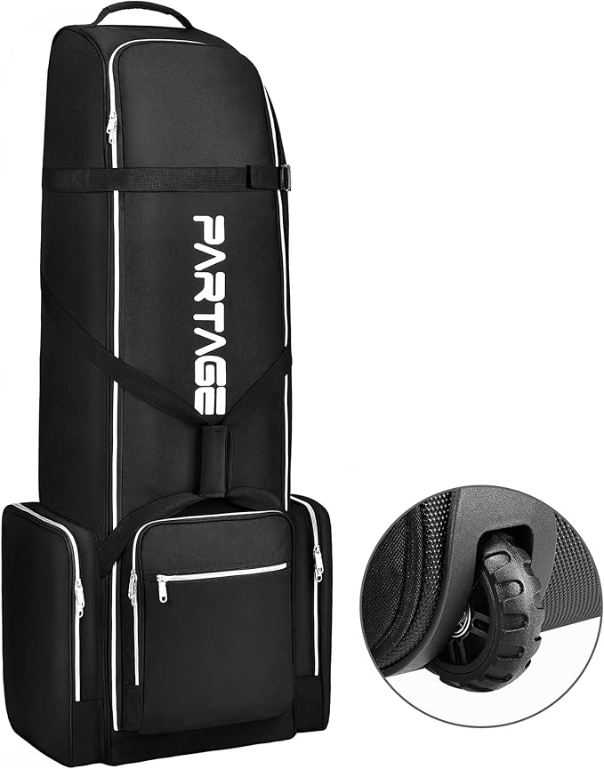 Partage Golf Travel Bag with Wheels,Golf Travel Case for Airlines -Black