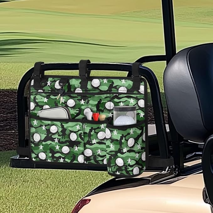 Fashion Golf Cart Rear Seat Organizer Lightweight Storage Bag Accessories for Club Car, Wheelchair and Walker