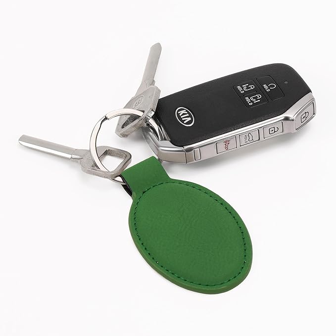 LaserGram Oval Keychain, Off Road Racer, Personalized Engraving Included (Green)