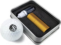 Custom Golf Ball Marker Stamp with TiteSeal™ Technology Bundle - Metallic Box with Golf Ball Stamp + Refill Ink Bottle - Gold Case