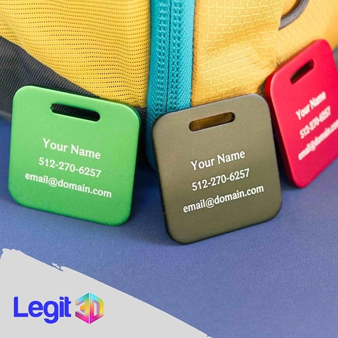 Custom Metal Luggage Tags (3 or 6 Pack) - Personalized Unique Suitcase & Backpack Travel, Durable, Waterproof & Heavy Duty (Green)